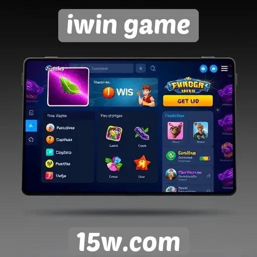 Interface do usuário no site iwin game